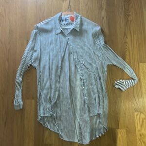 Zara Blue white striped blouse, Sz M